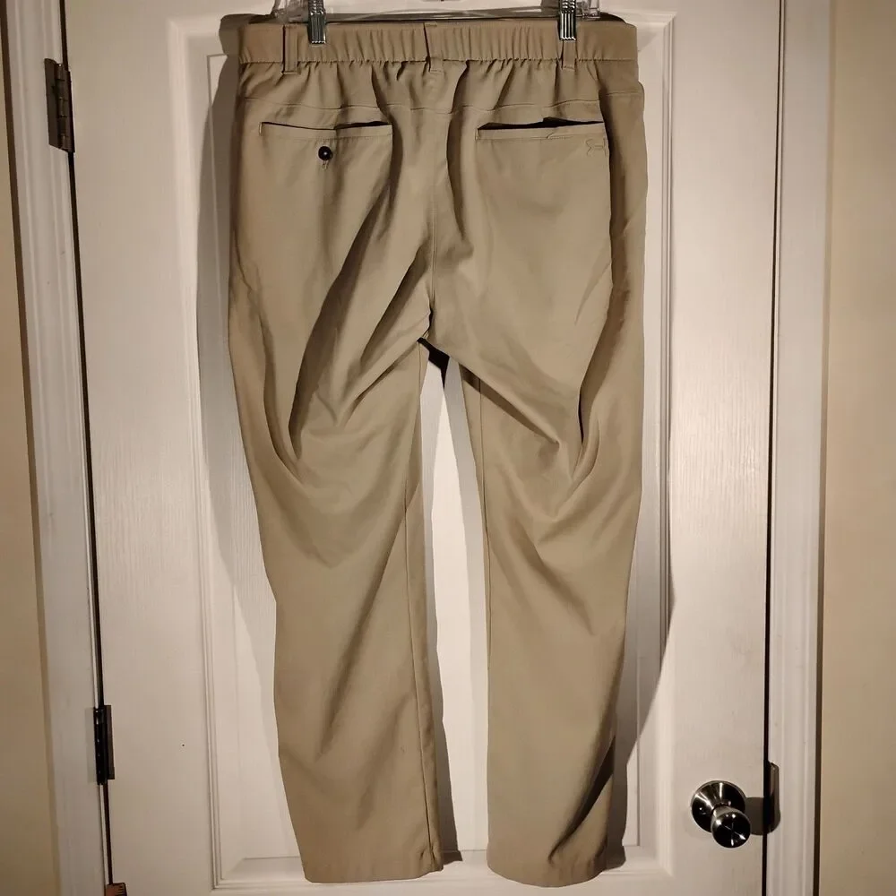 Under Armour pants mens 36x30 beige khaki flat front golf straight leg relaxed - Picture 9 of 10